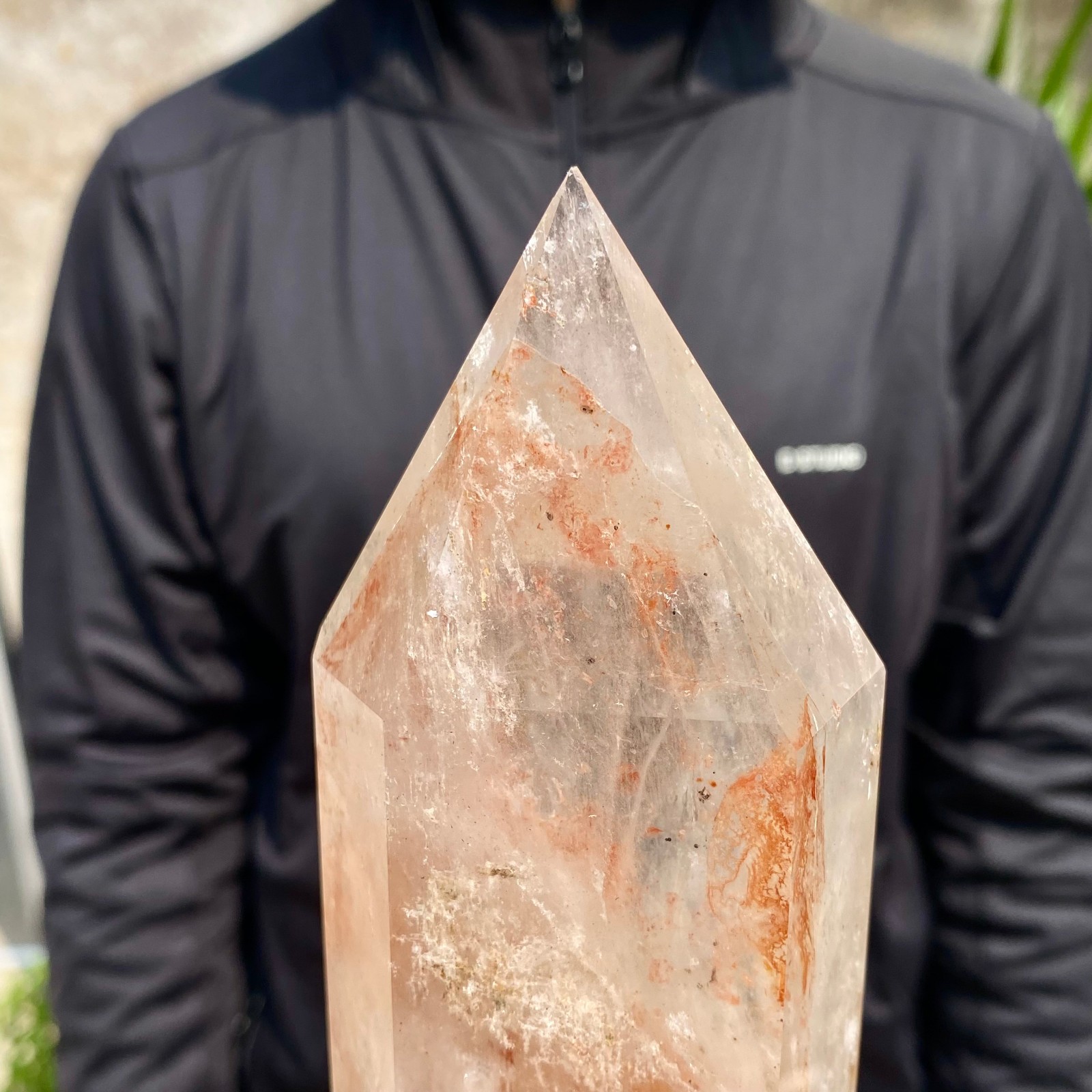 5.29LB Natural clear white crystal obelisk Crystal energy column Reiki healing