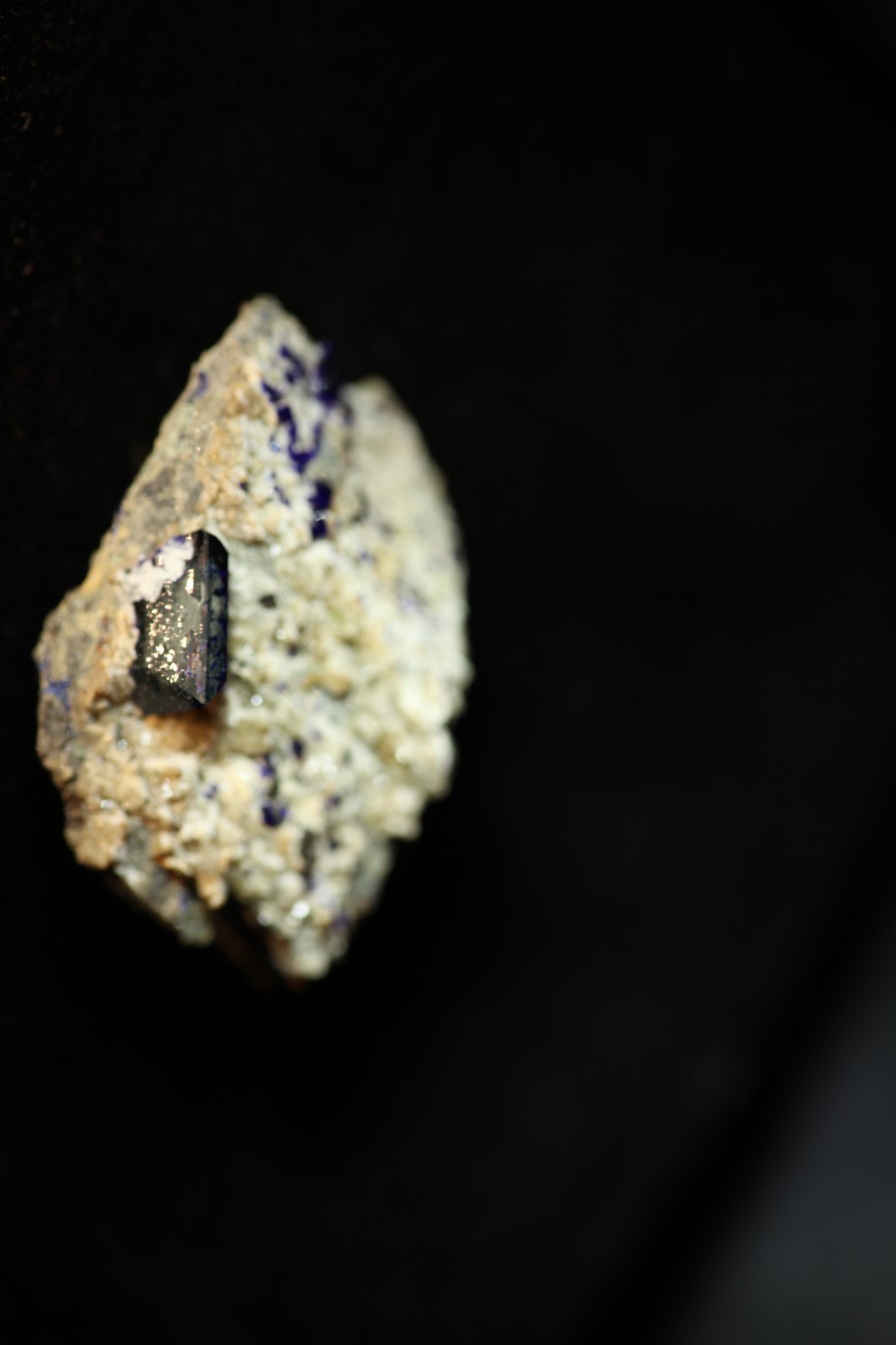 Classic Tsumeb Azurite crystals on matrix, bought in Namibia in the early 1980’s