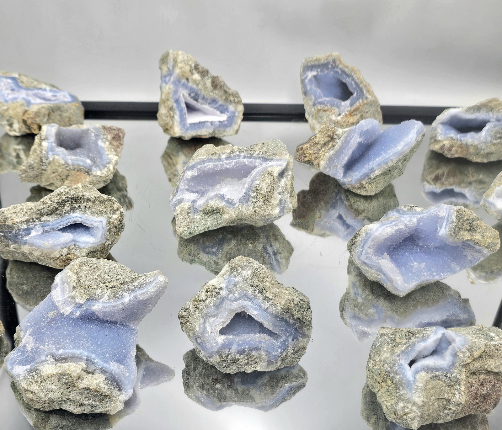 Blue Lace Agate Crystal Geodes Rough Malawi Africa