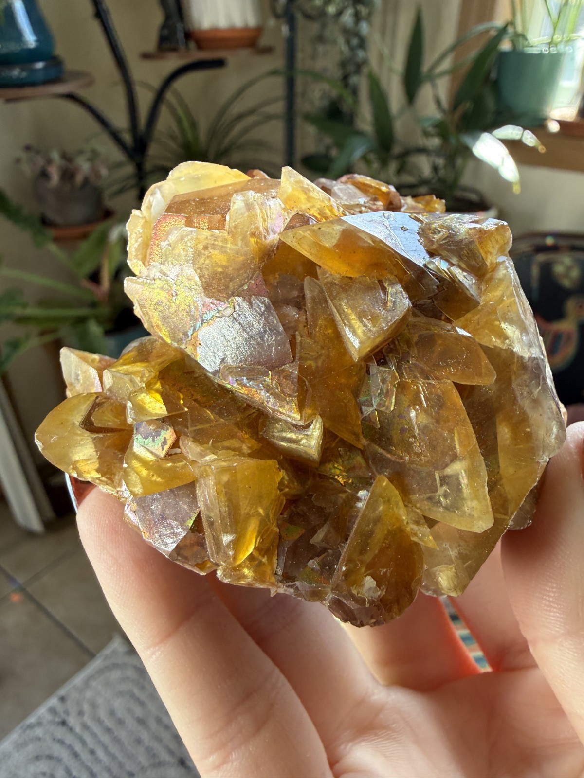 Rare Iridescent Orange Calcite Crystal Cluster – Hengyang, Hunan, China – 7.05oz