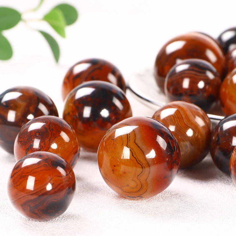 40mm Natural Quartz Crystal lace agate Sphere Ball Reiki Divination Ball Healing