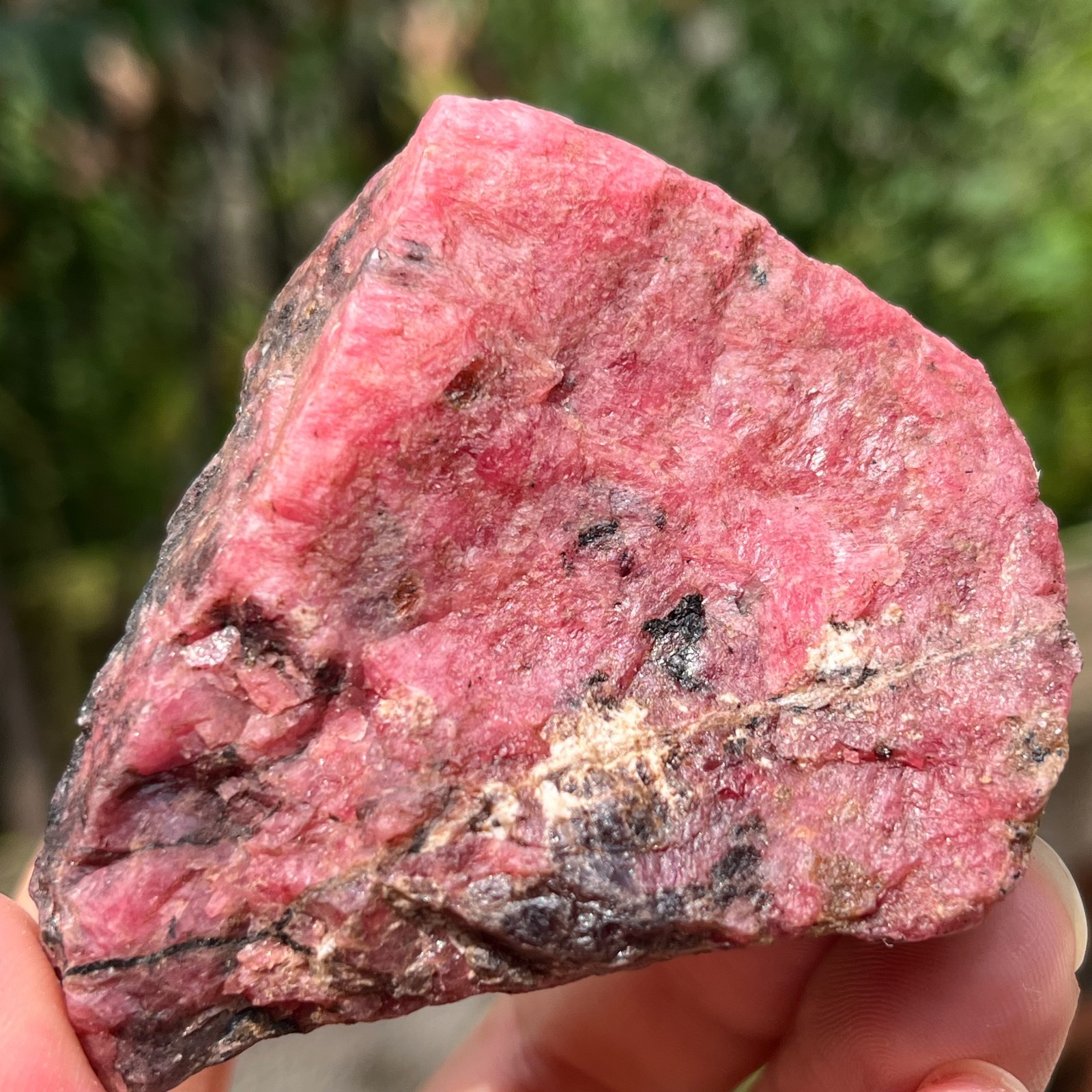 173g Small Raw Ore Red Black Rhodonite Quartz Gemstone Mineral Specimen