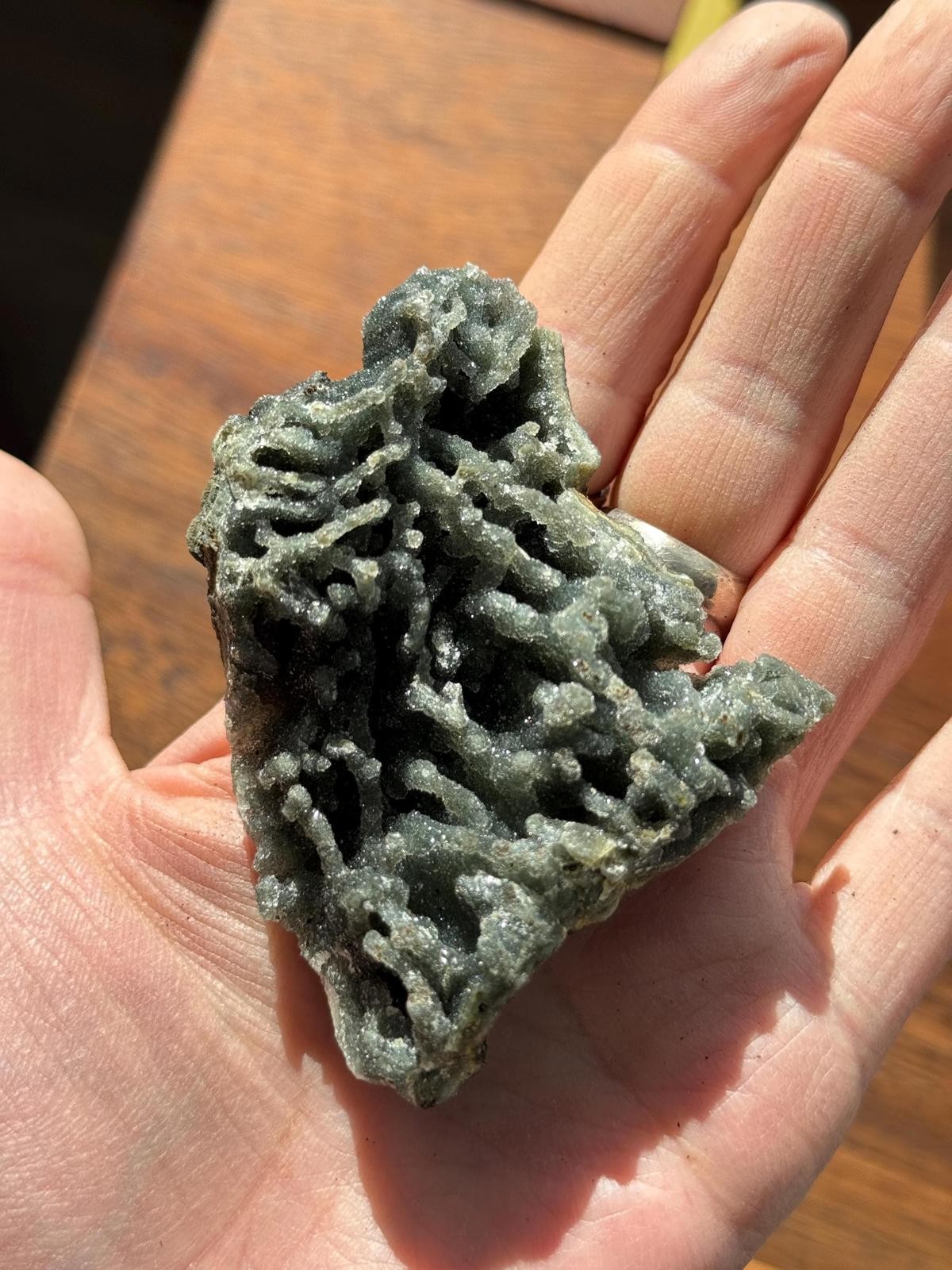 Black Galaxy Crystal Cluster Raw Druzy Hematite Geode Chalcedony Stalactite A23