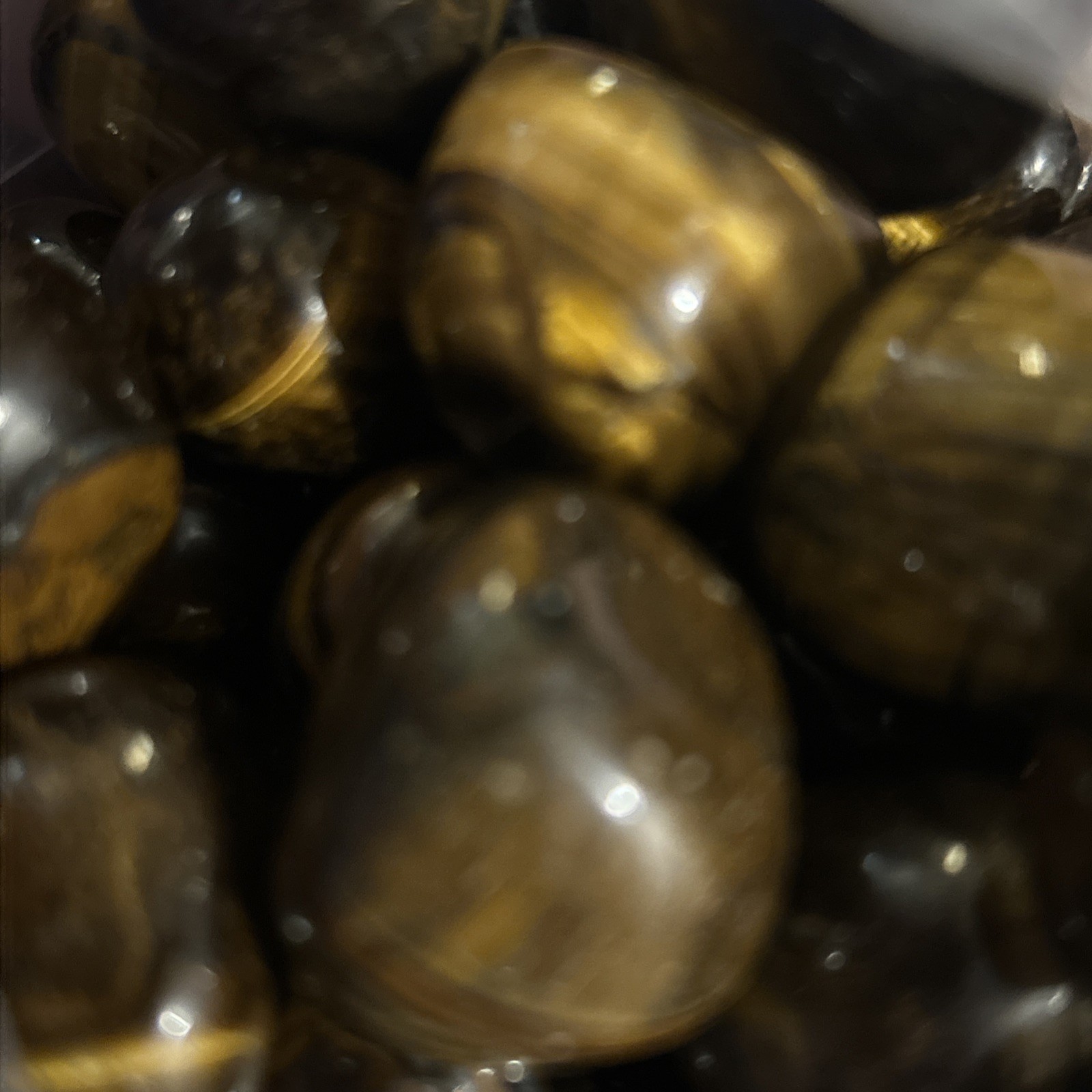 3 count- Tumbled Tigers Eye Crystal Stones, 0.5”- 1”, Golden Tiger’s Eye