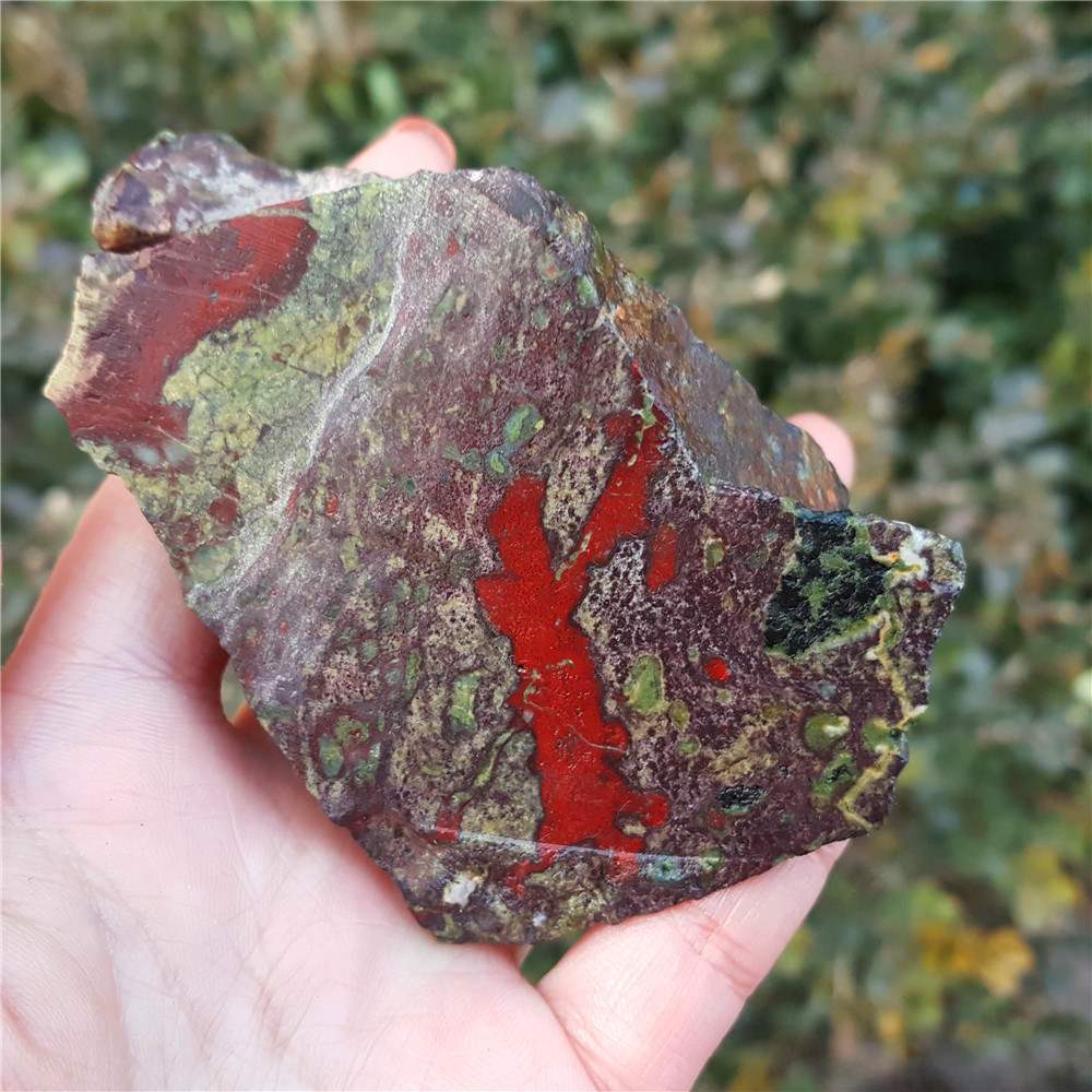 TOP 193.4G Natural polishing Dragon Blood Stone Jasper Stone block YE95