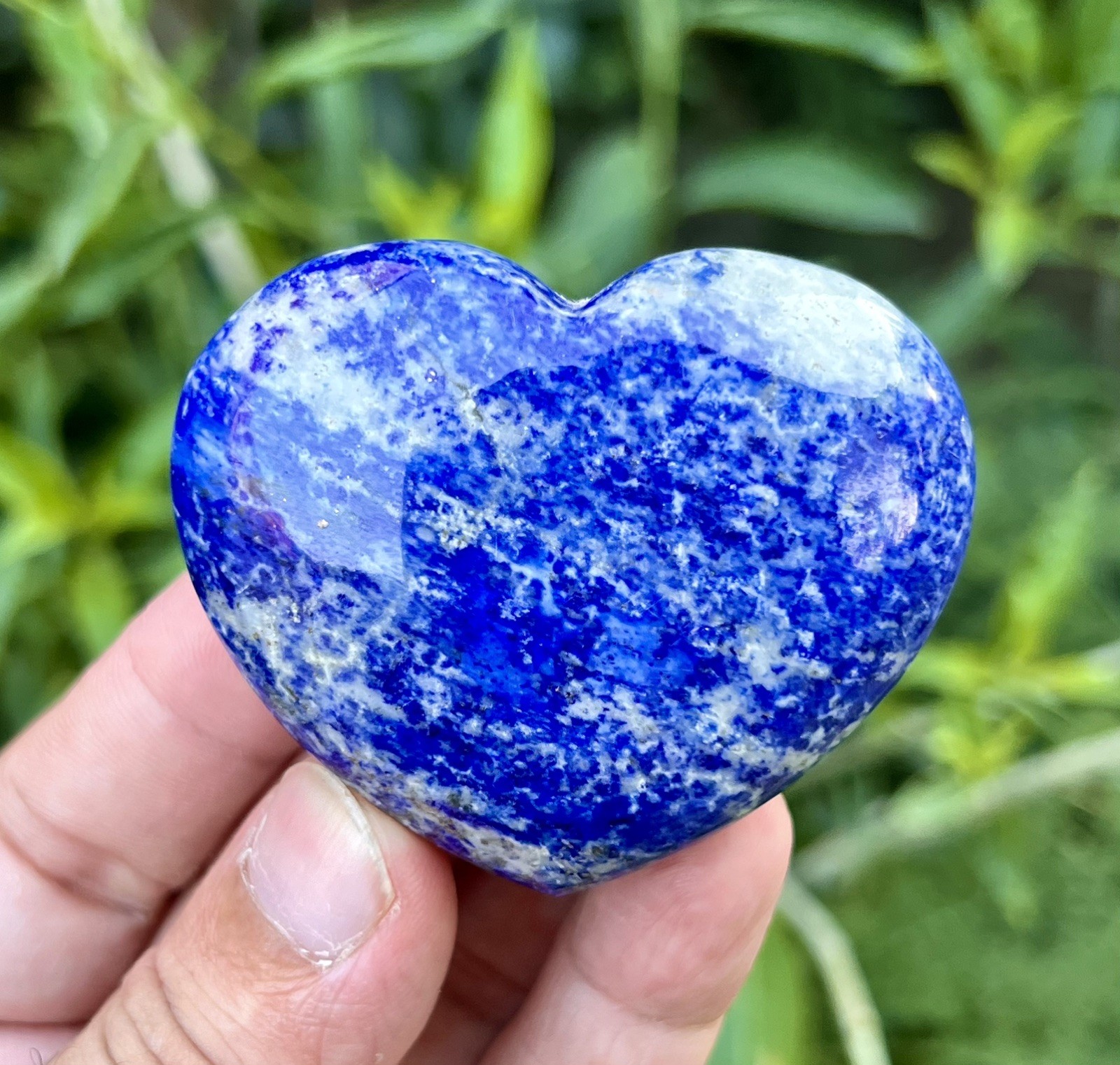 Lapis Lazuli Heart with pyrite from Afghanistan Gemstone, Anniversary Gift