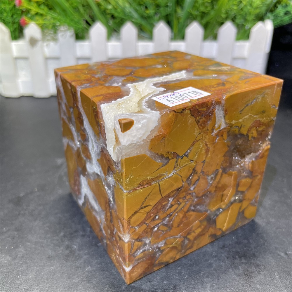 3.1LB 3.1″ Natural Indonesian Agate Geode Cube Quartz Square Crystal Reiki Decor