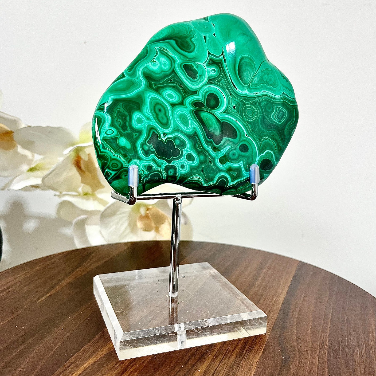 2.24LB Natural glossy Malachite transparent cluster rough mineral sample