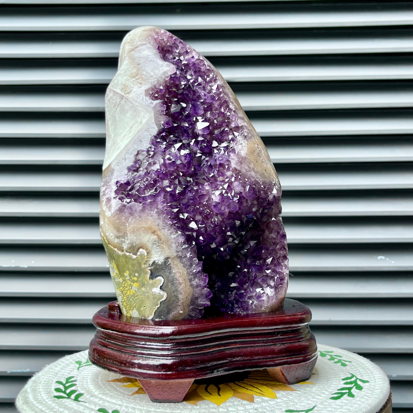 16.4lb Natural Amethyst Cluster Crystal Specimen Collectible Display Stand Decor