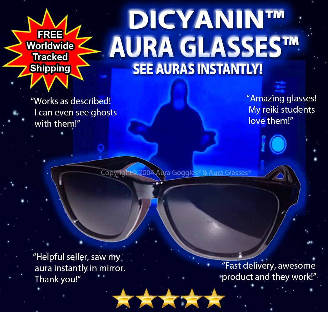 OFFICIAL DICYANIN AURA GLASSES hunting ghost uv paranormal torch reading psychic
