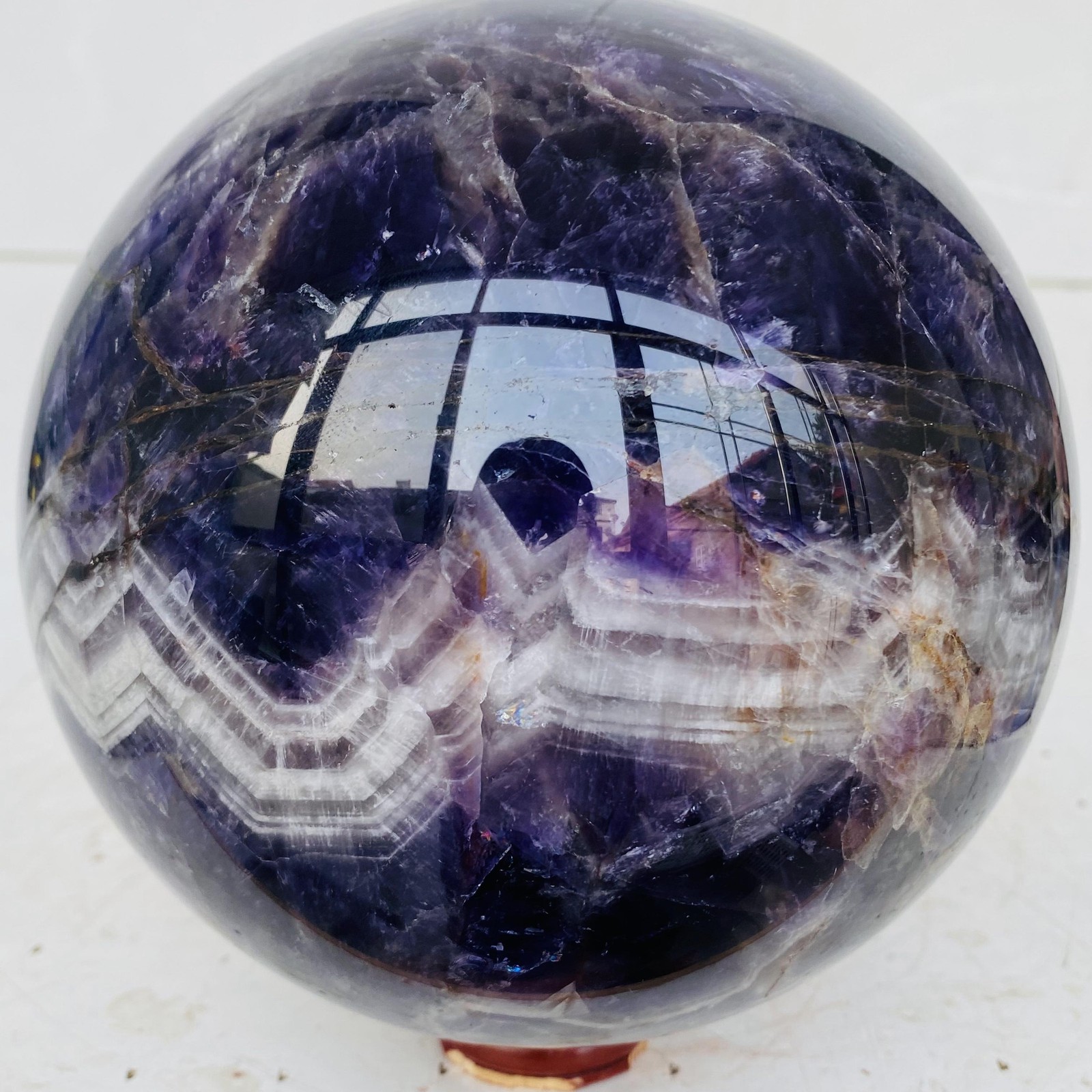 Natural Dream Amethyst Quartz Crystal Sphere Ball Healing 4160g