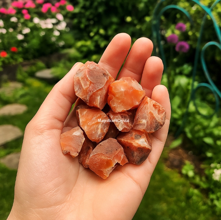 5PCS High Grade Natural Raw Carnelian Rough Gemstones Chunk Reiki Healing Decor