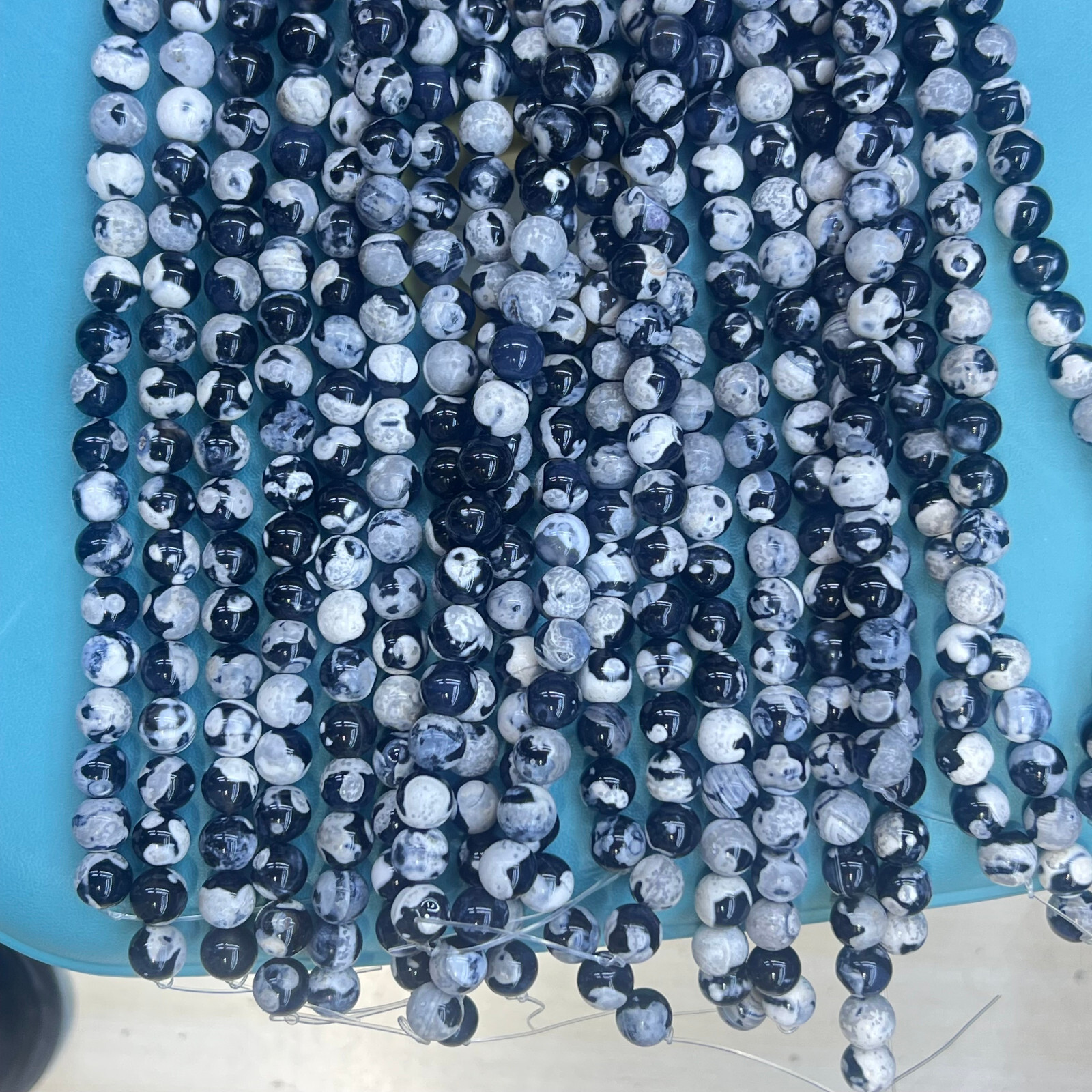 Wholesal 114pcs Natural Orca agate 10mm Beads Strand Round For Jewelry Making