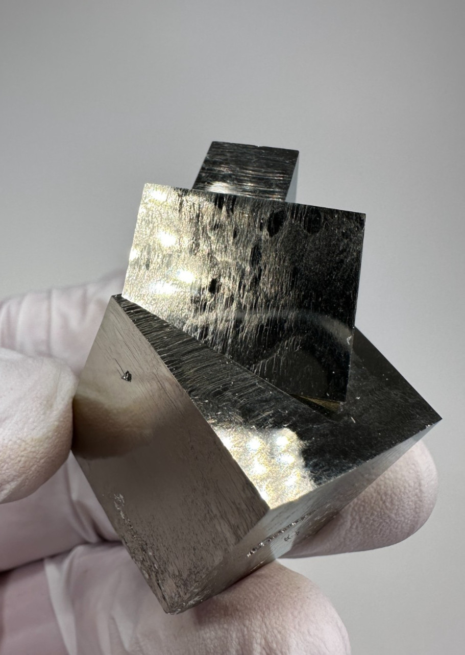 Rare Lusterous Entwined Interlocking Pyrite Cube Cluster_Spain