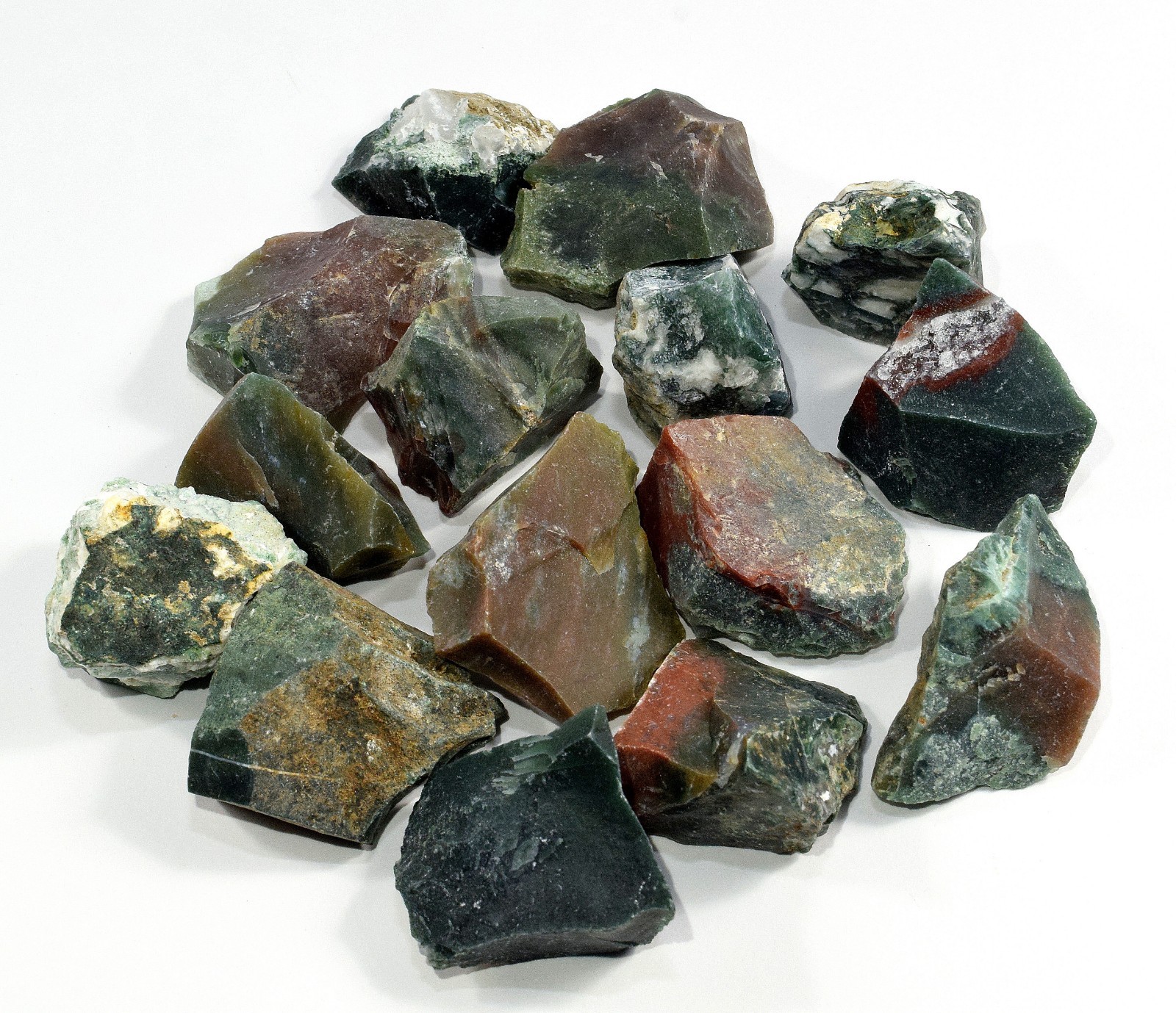 8oz Bloodstone Rough Natural Multicolor Gemstone Crystal Mineral Specimens India