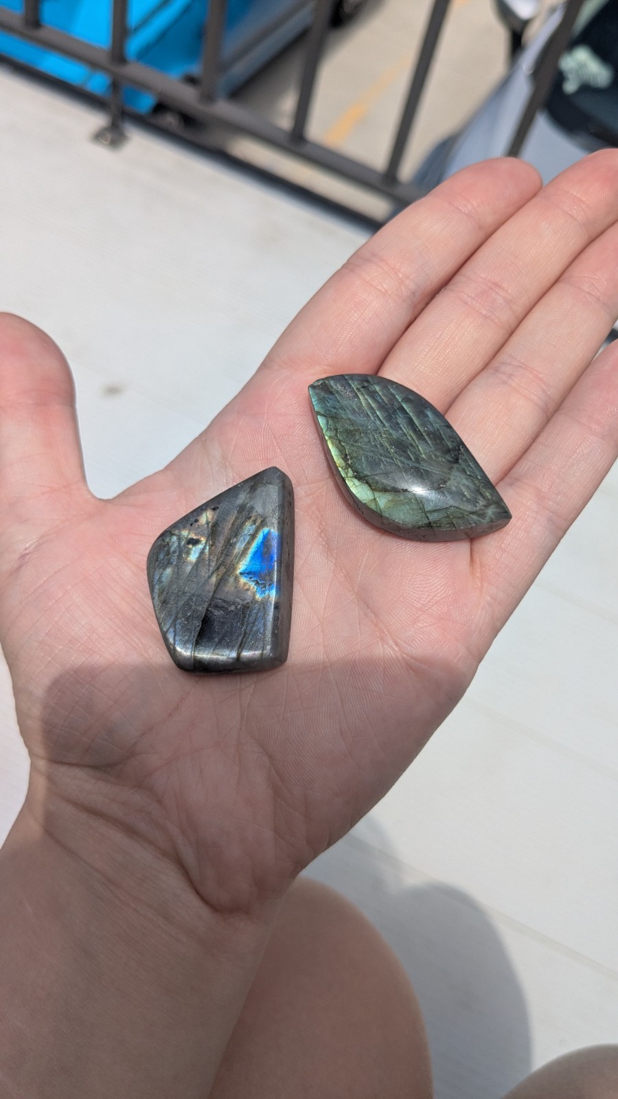 Labradorite Freeform Pair – Blue & Green Flash Bundle