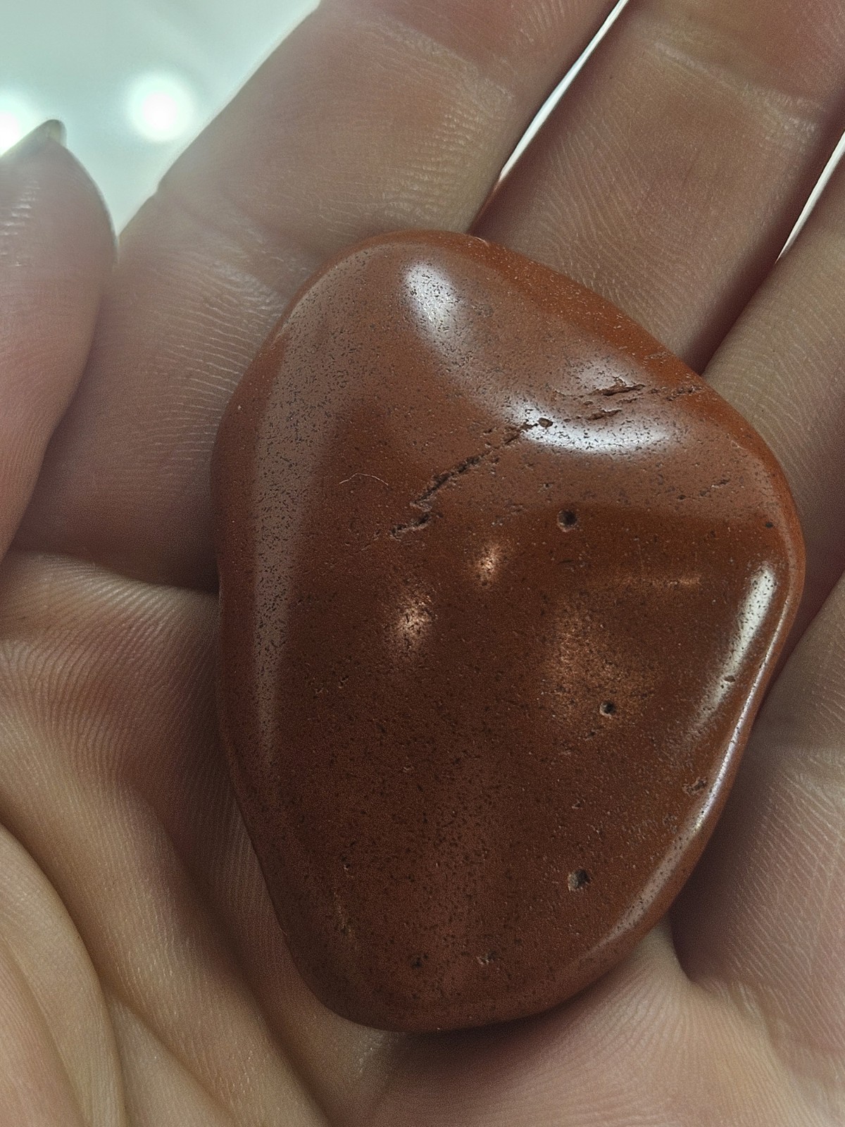 Natural Red Jasper Palm Stone Polished Pocket Stone Root Chakra Healing Crystal