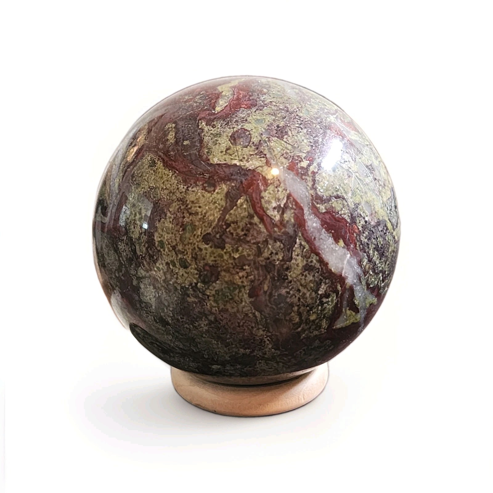 Natural Polished Dragon’s Bloodstone Decorative Sphere 2.83″ – 586g – USA