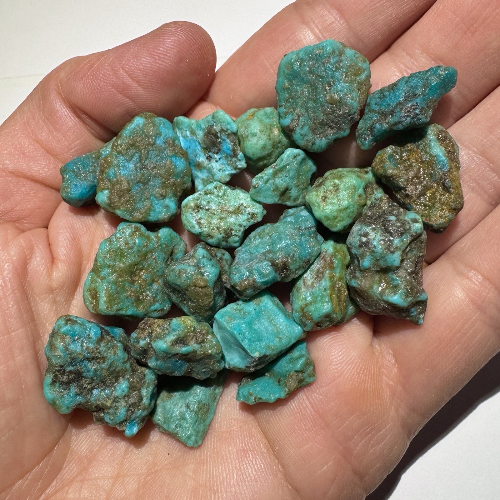 20pc Lot Arizona Turquoise Nugget Set 42g Rough Mineral Parcel – Castle Dome AZ