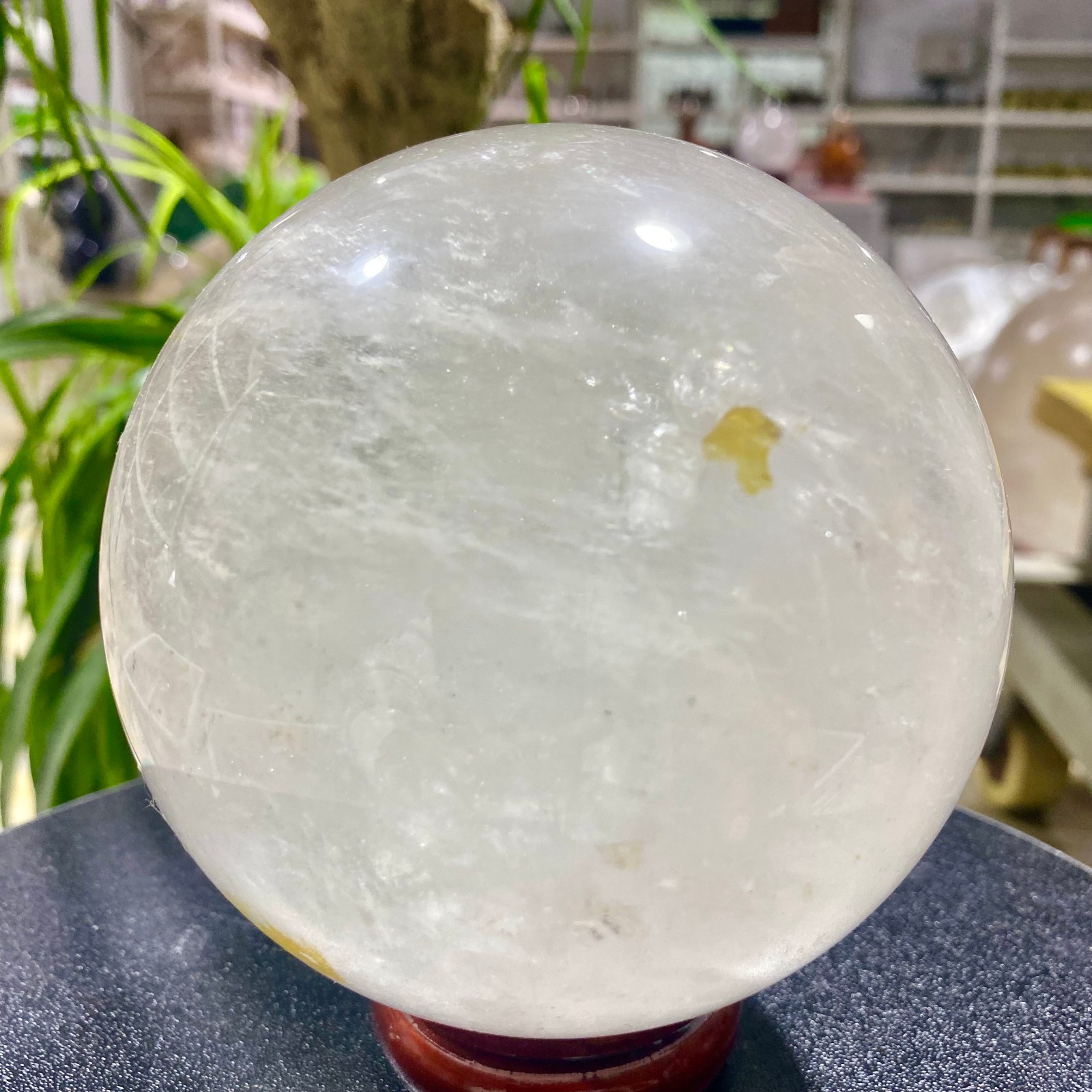 3.96LB white crystal transparent quartz crystal ball Reiki repair