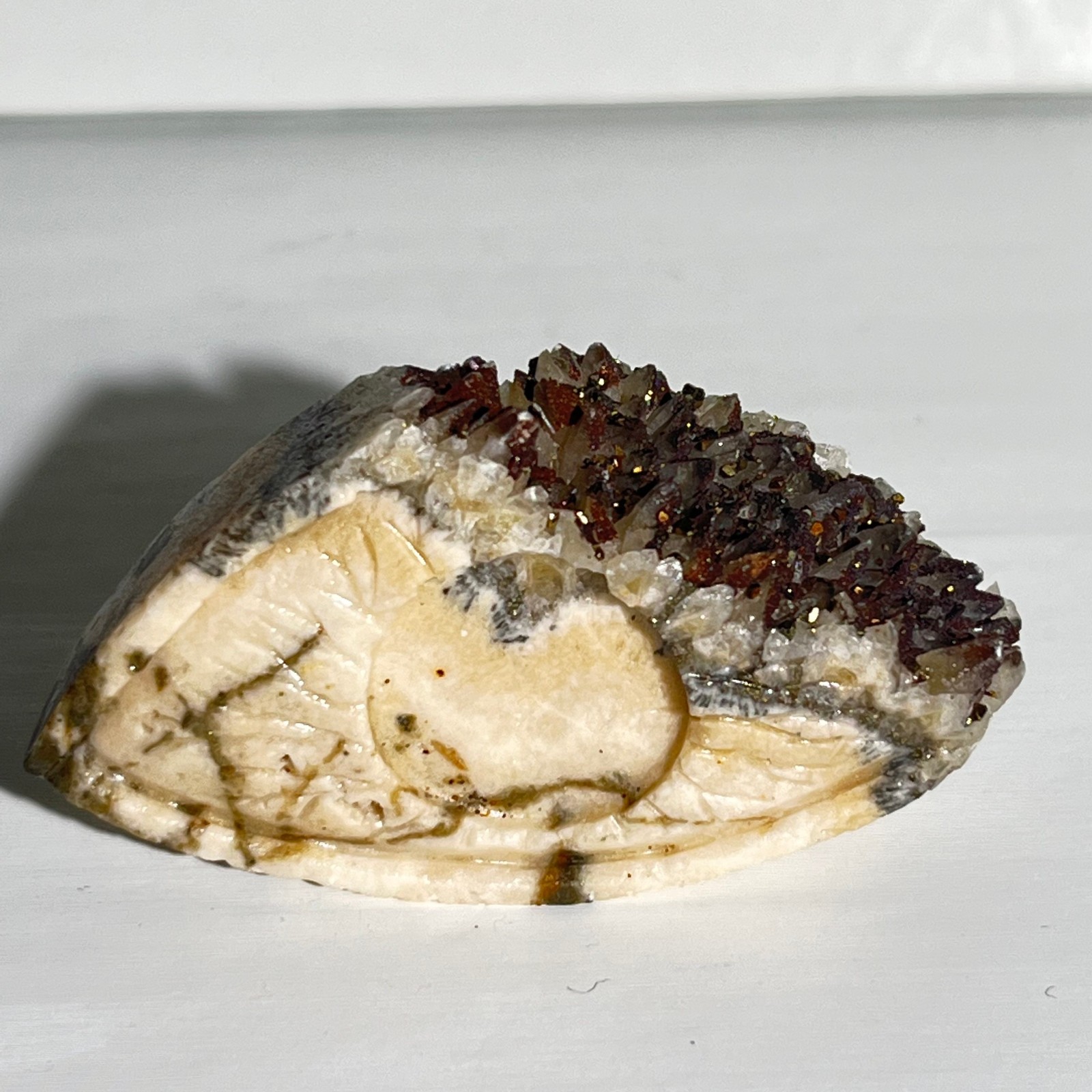 31g Natural white crystal cluster carving of God’s Eye