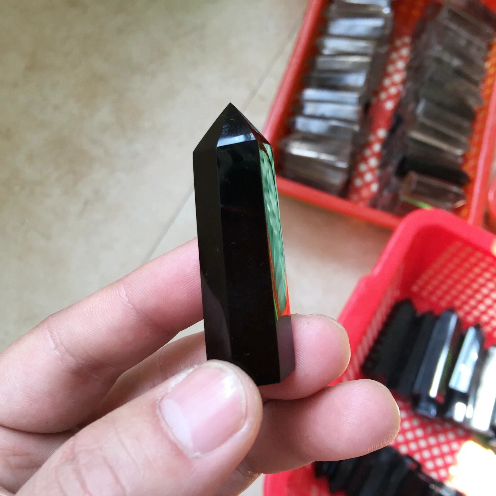 10PCS Natural Obsidian Quartz Obelisk Point Crystal Tower Healing 5-5.5CM