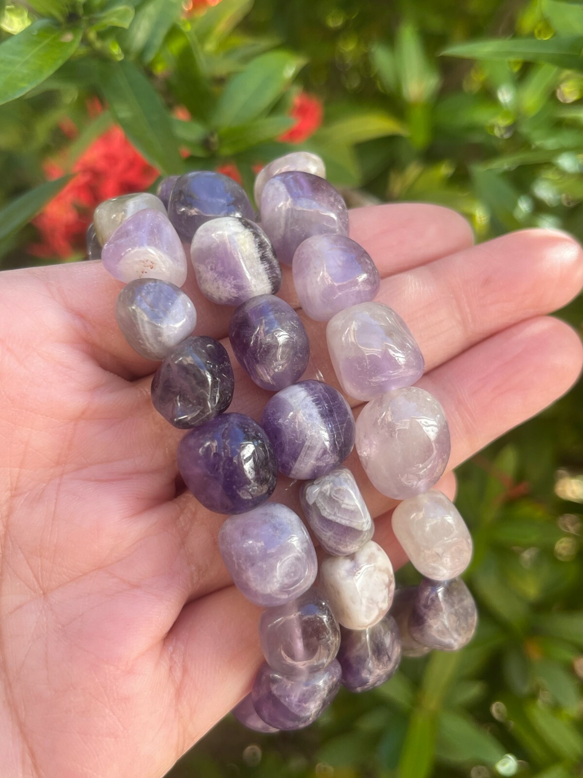 Grade A++ Chevron Amethyst Nugget Bracelet, Genuine Chevron Amethyst Bracelet
