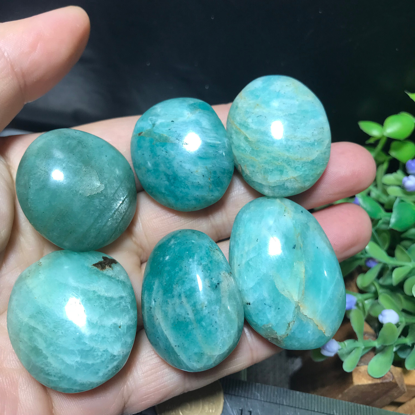 1000g 60pcs Natural Amazon Tianhe Stone Polished crystal Energy Healing