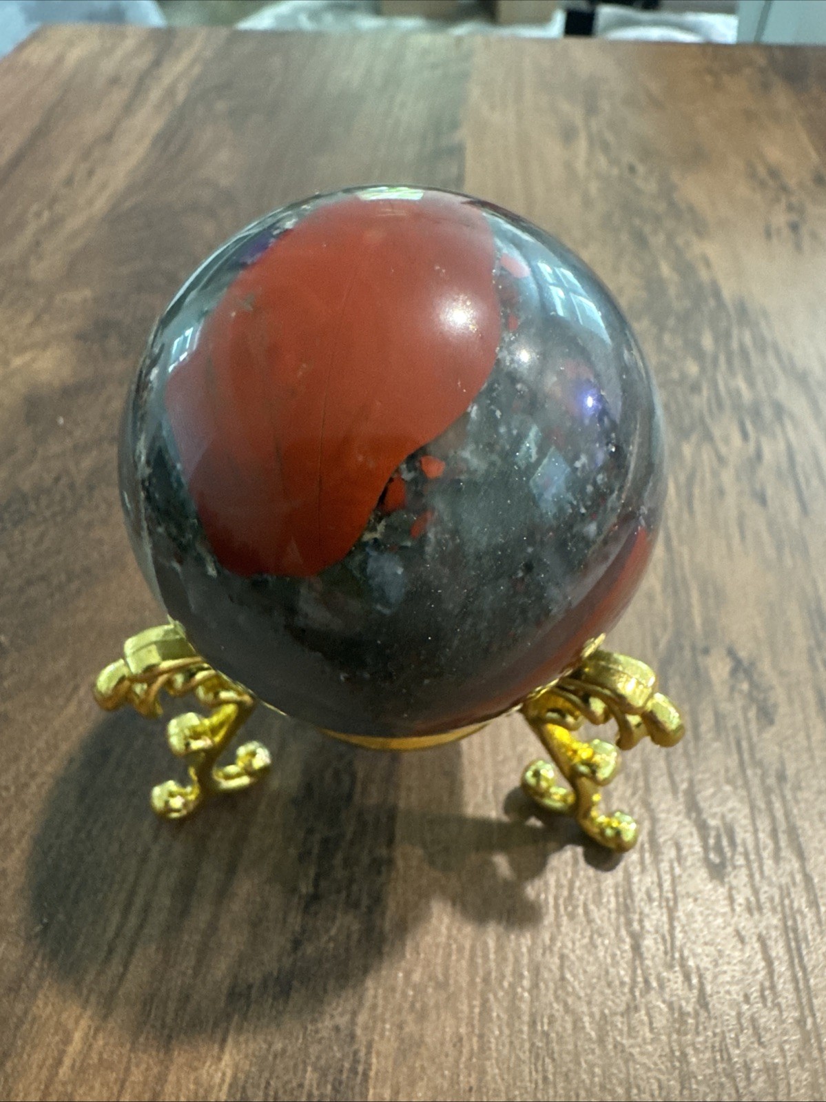 African Bloodstone Crystal Sphere 275 Grams 2.2”