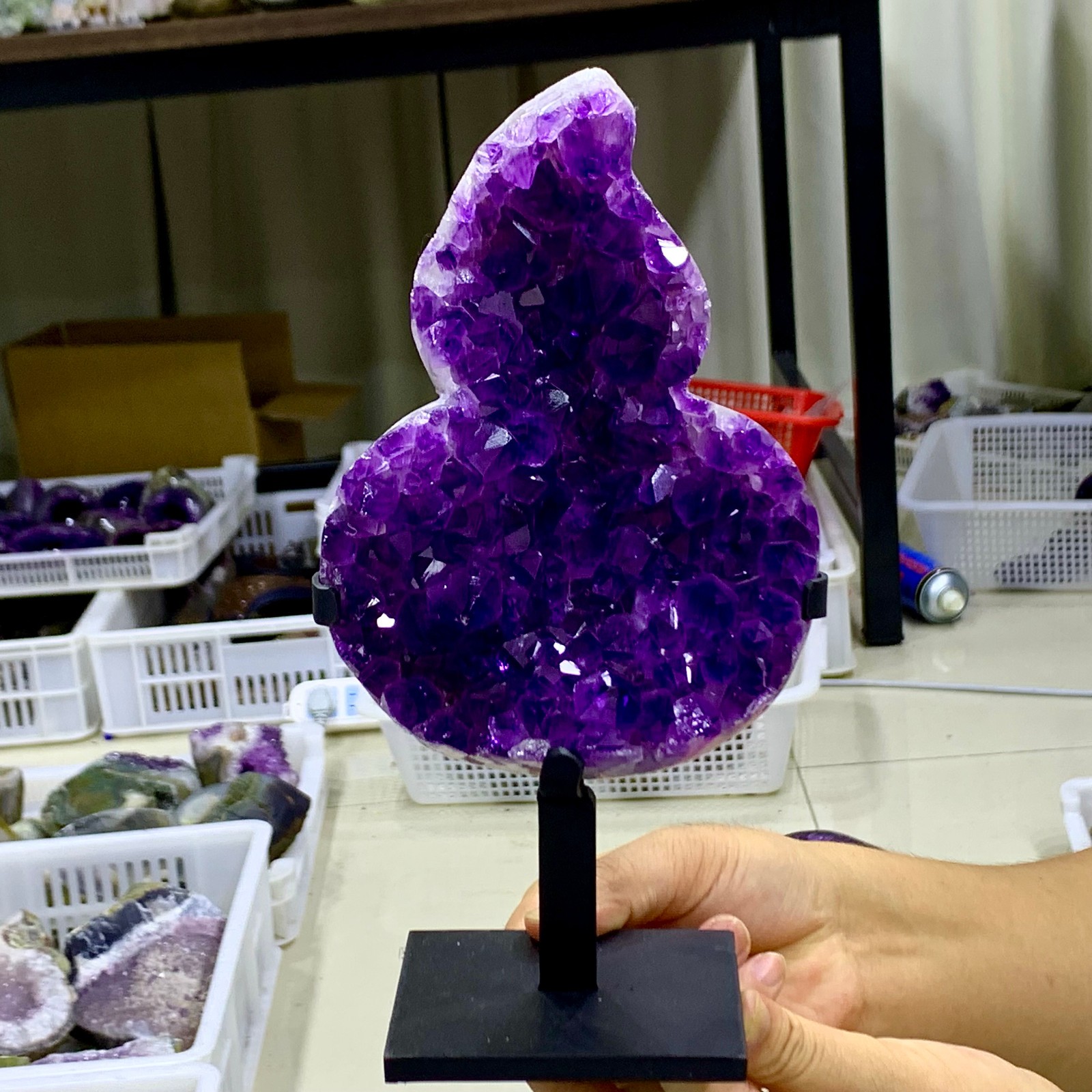 3.03LB Natural Amethyst Agate geode quartz cluster crystal specimen