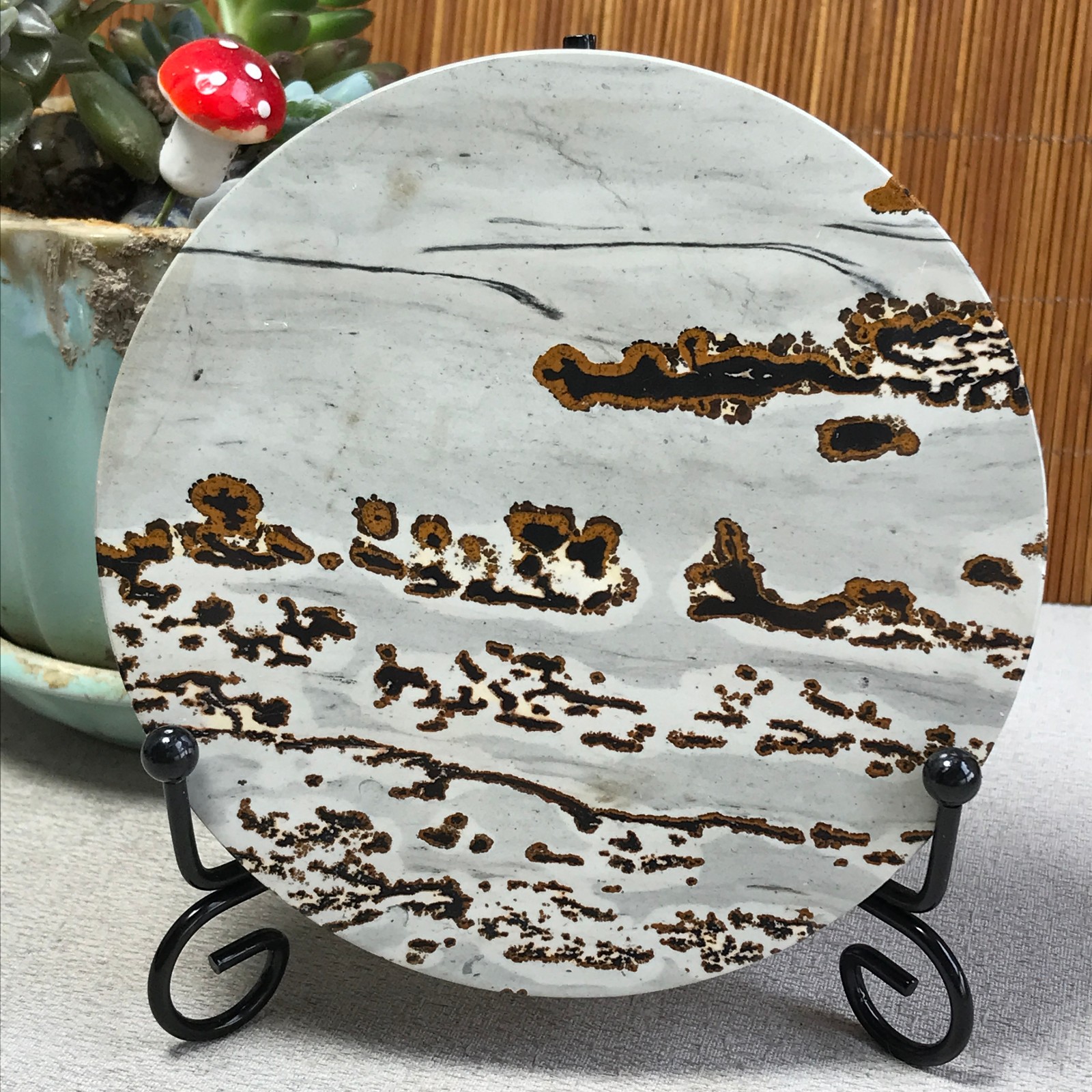 100mm Natural Chinese painting stone crystal ornaments for home decoration A6410