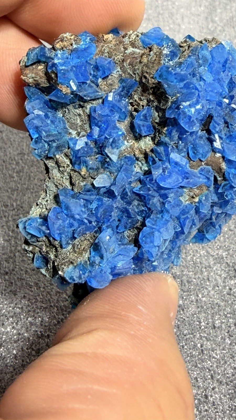 Chalcanthite Copper Sulfate Electric Blue Lab-Grown Crystal