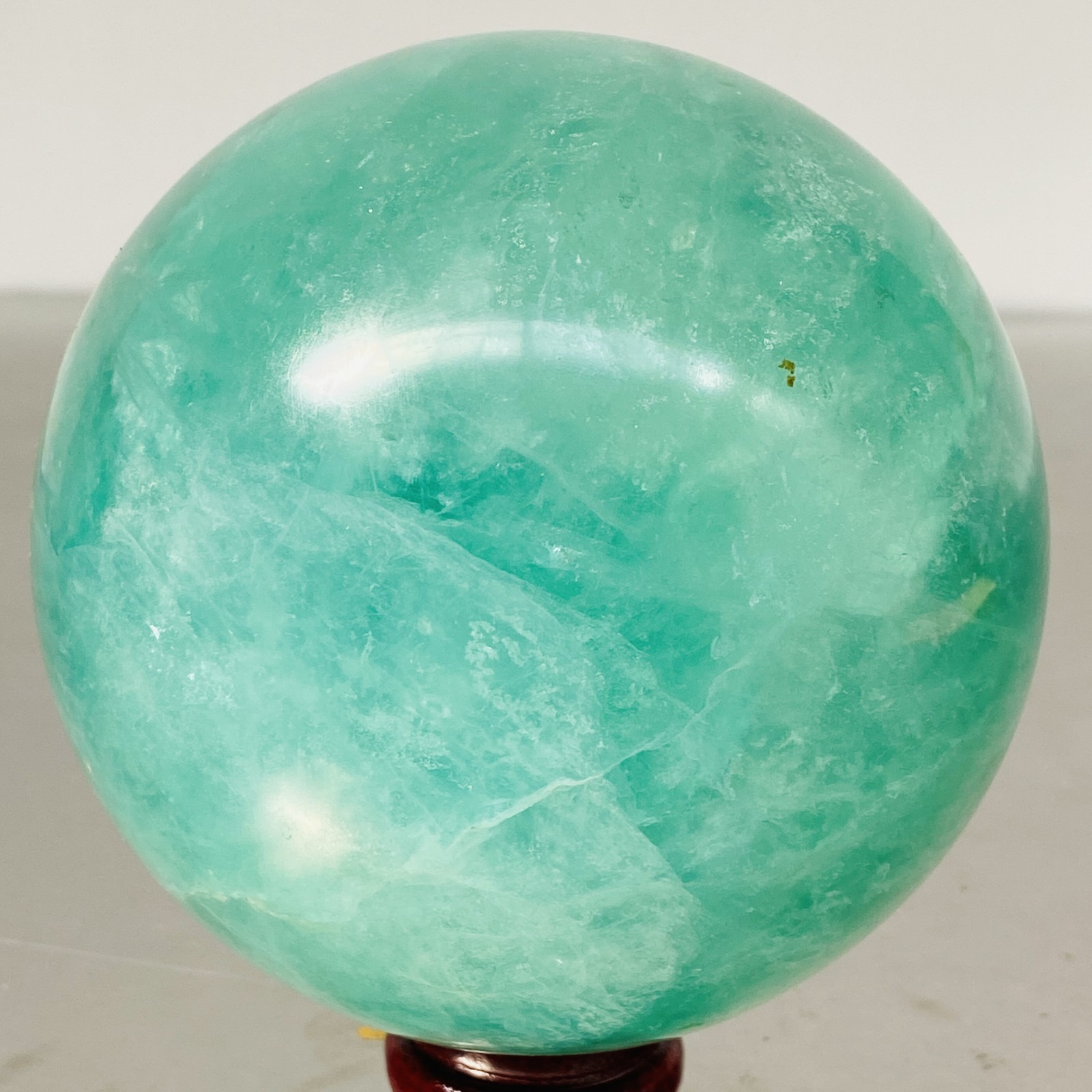 2080G Natural green fluorite Quartz Sphere Crystal Energy Ball Reiki Healing