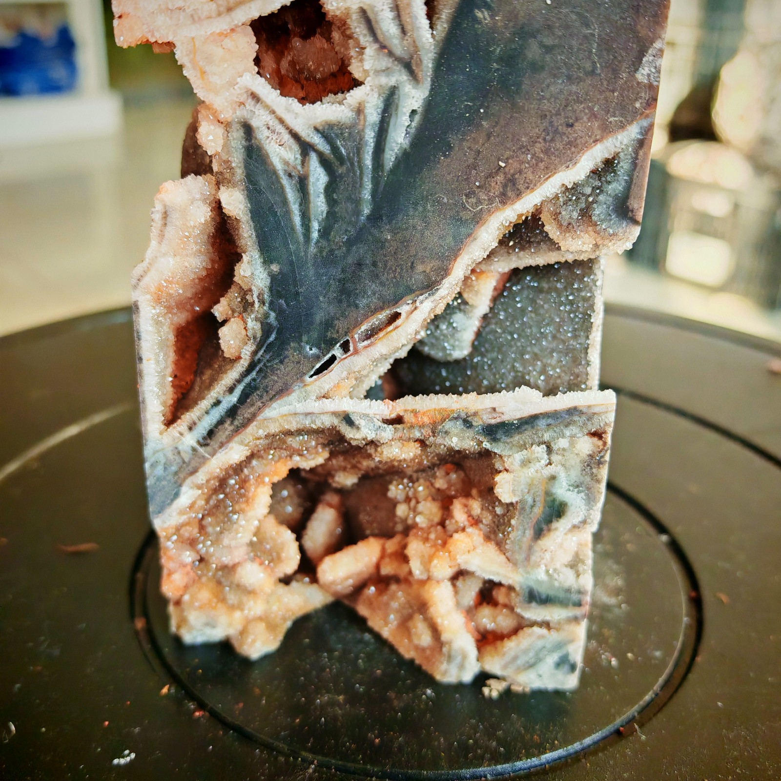 10.56LB Polishing and repairing of natural sphalerite crystal columns 4800g