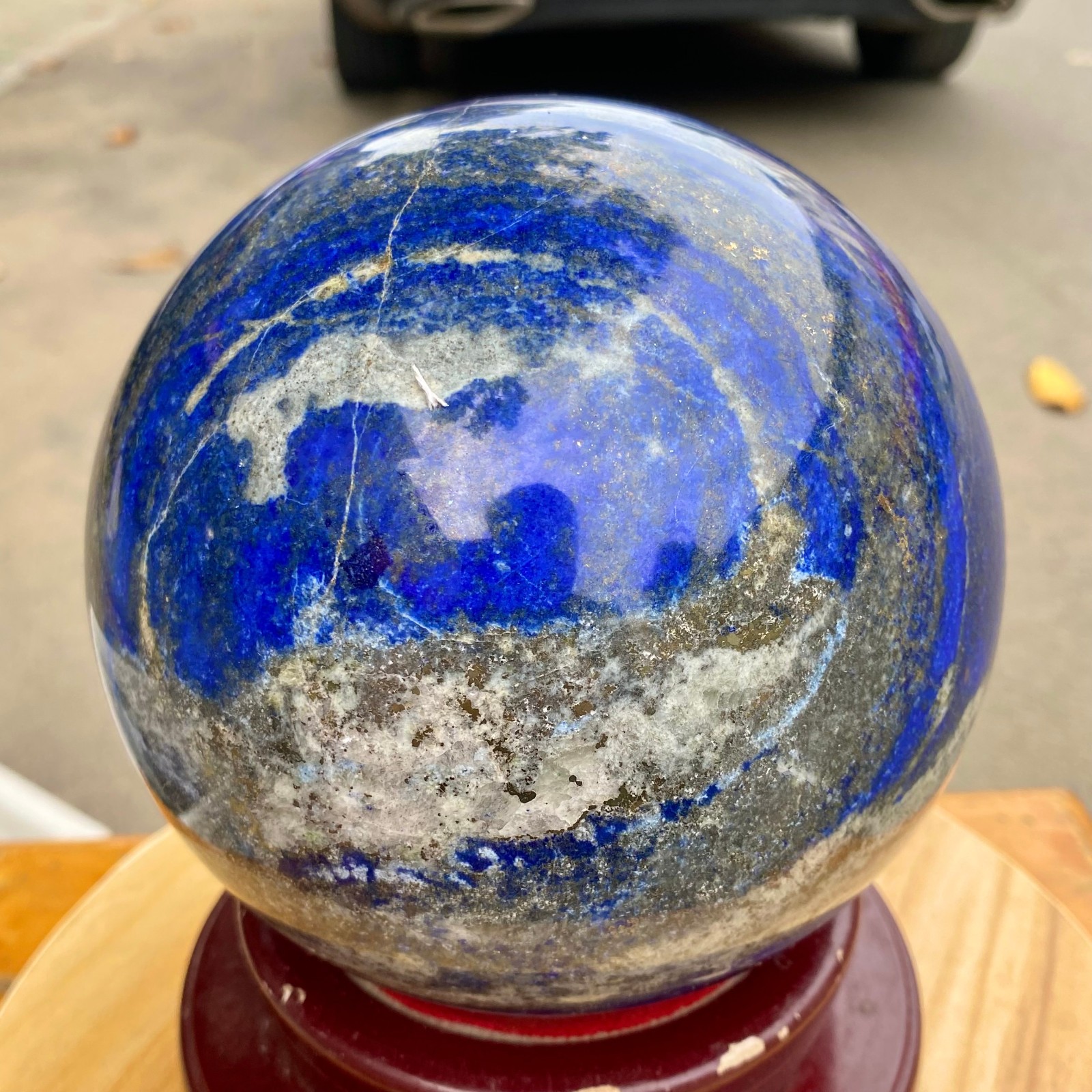 10.14LB Large Natural Lapis lazuli jasper Quartz Sphere Crystal Ball Reiki Heali