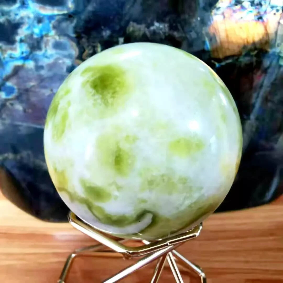 Natural Polished Lantian jade Crystal Ball Stone Specimen sphere Healing 50mm