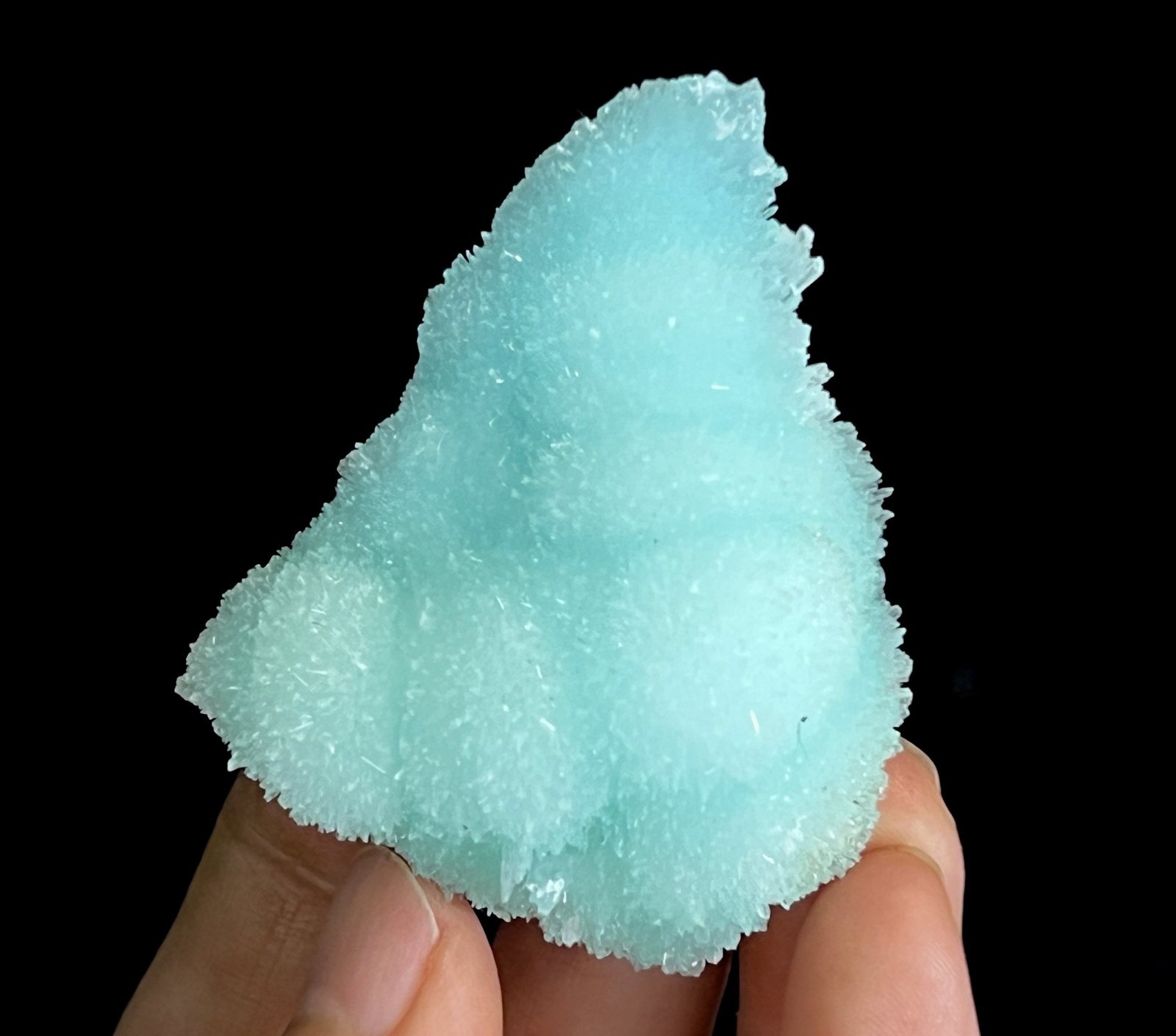56mm Sparkling Elegant Blue Aragonite , Natural Mineral Specimen