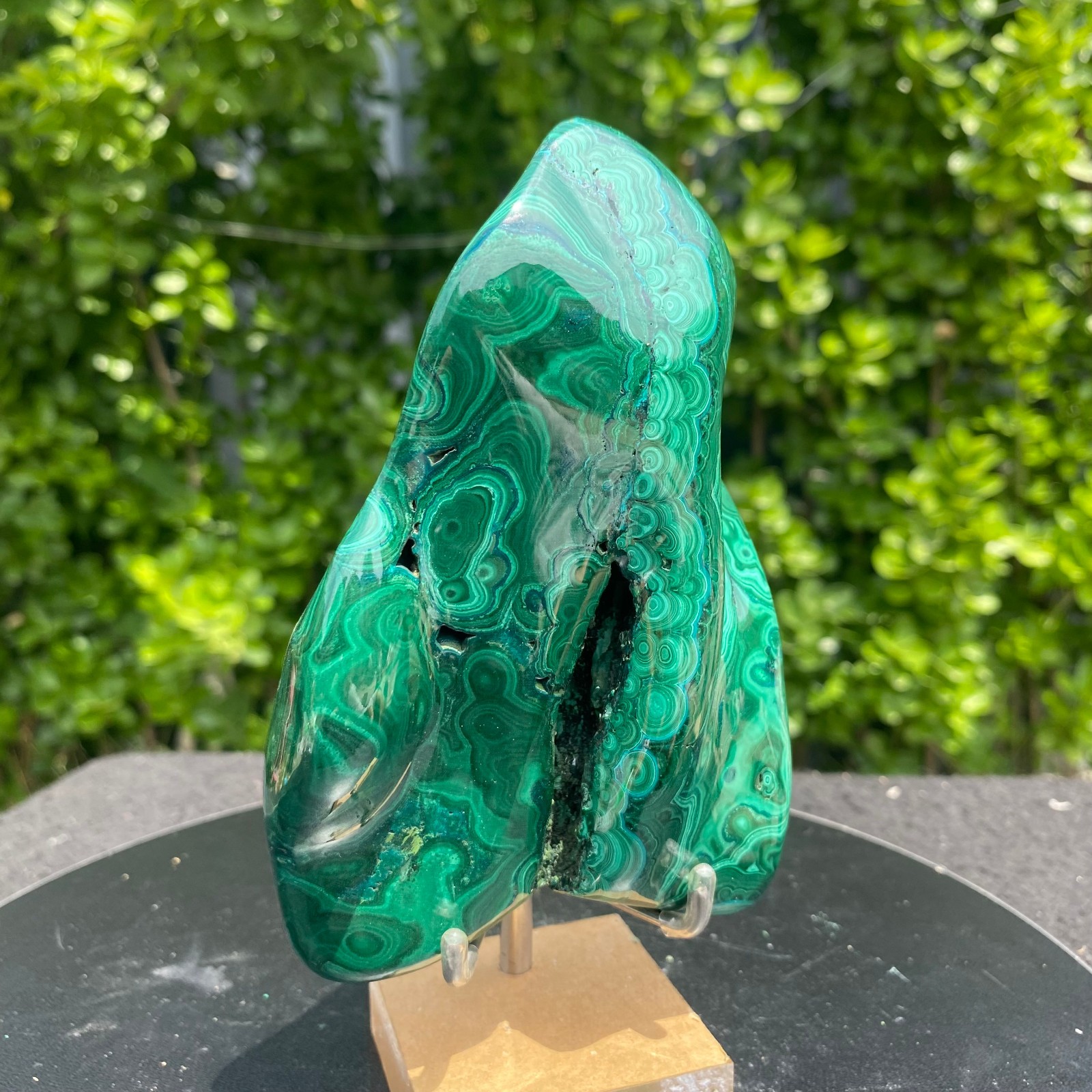 1.32LB Natural glossy Malachite transparent cluster rough mineral sample