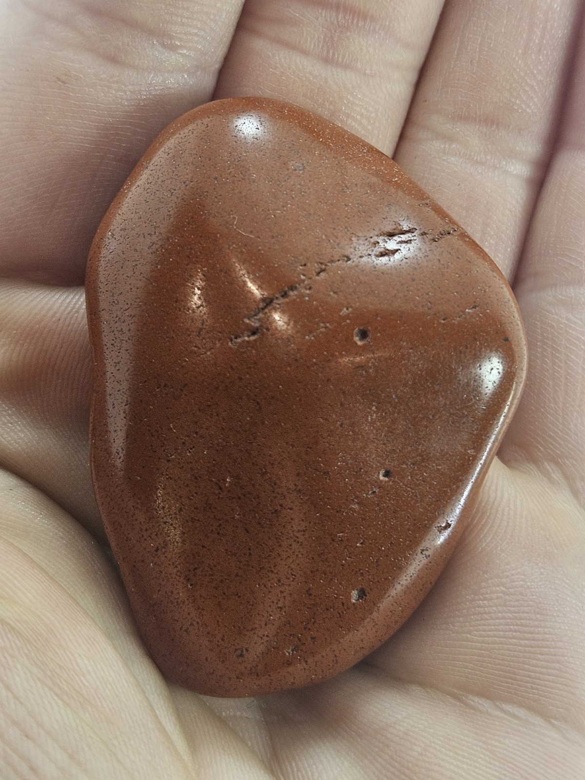 Natural Red Jasper Palm Stone Polished Pocket Stone Root Chakra Healing Crystal