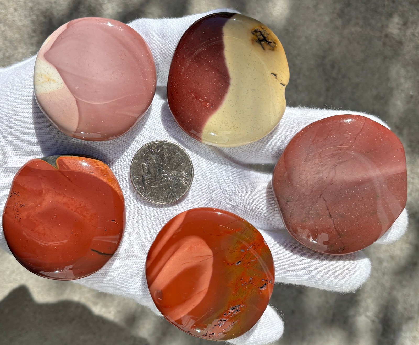 USA SALE 181g LOT MOOKAITE PALMSTONES PALM STONES PALM STONE THICK POCKET STYLE
