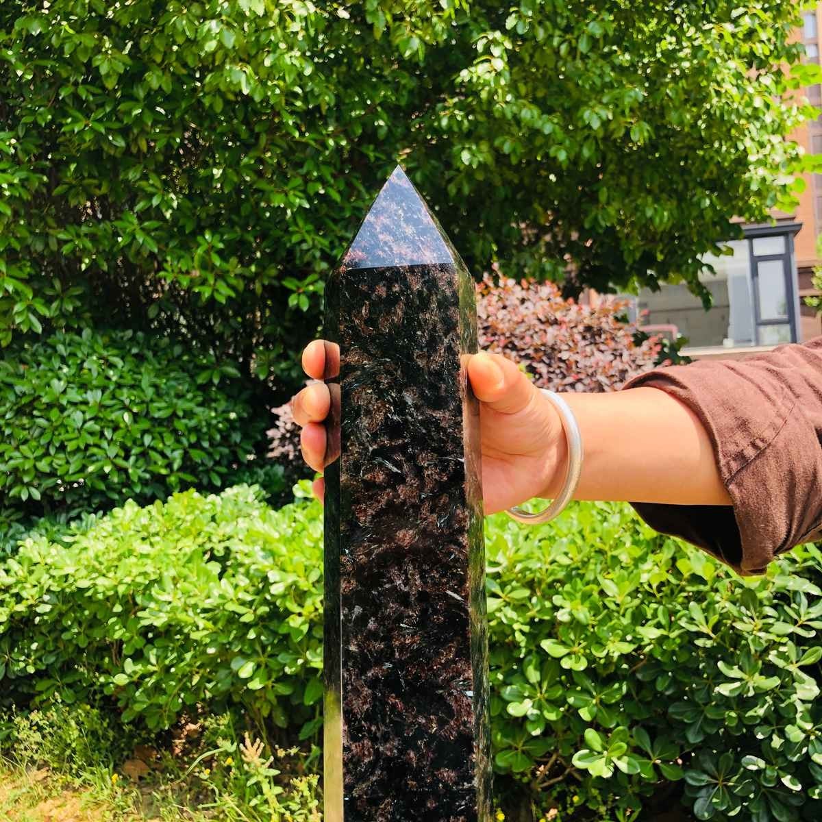 14.65LB Natural Fireworks Stone Obelisk Quartz Tower Crystal Wand Point Healing