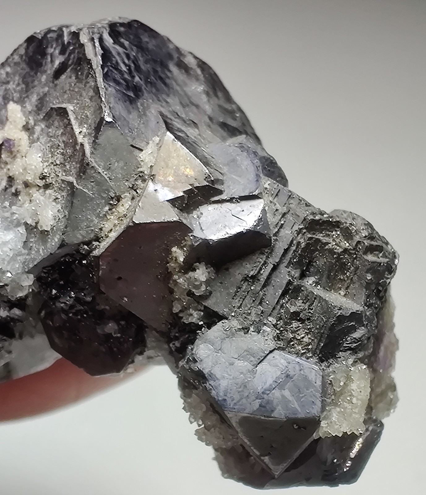 Galena crystals with Sphalerite, Fluorite etc. Cave-in-Rock, Illinois. 64 grams.
