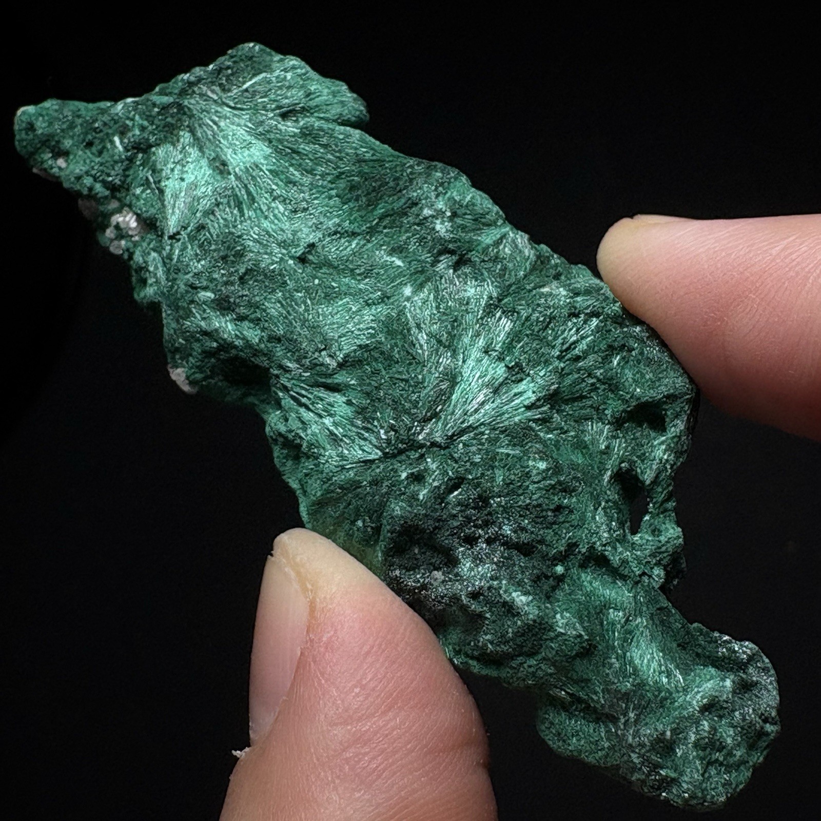 Natural Crystal Acicular Malachite Raw Mineral, Velvety Specimen Reiki Heal