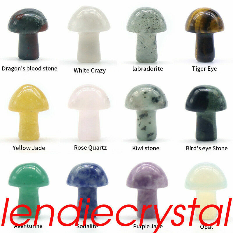10pcs Natural mini mixed mushroom quartz crystal carved reiki (Random delivery）