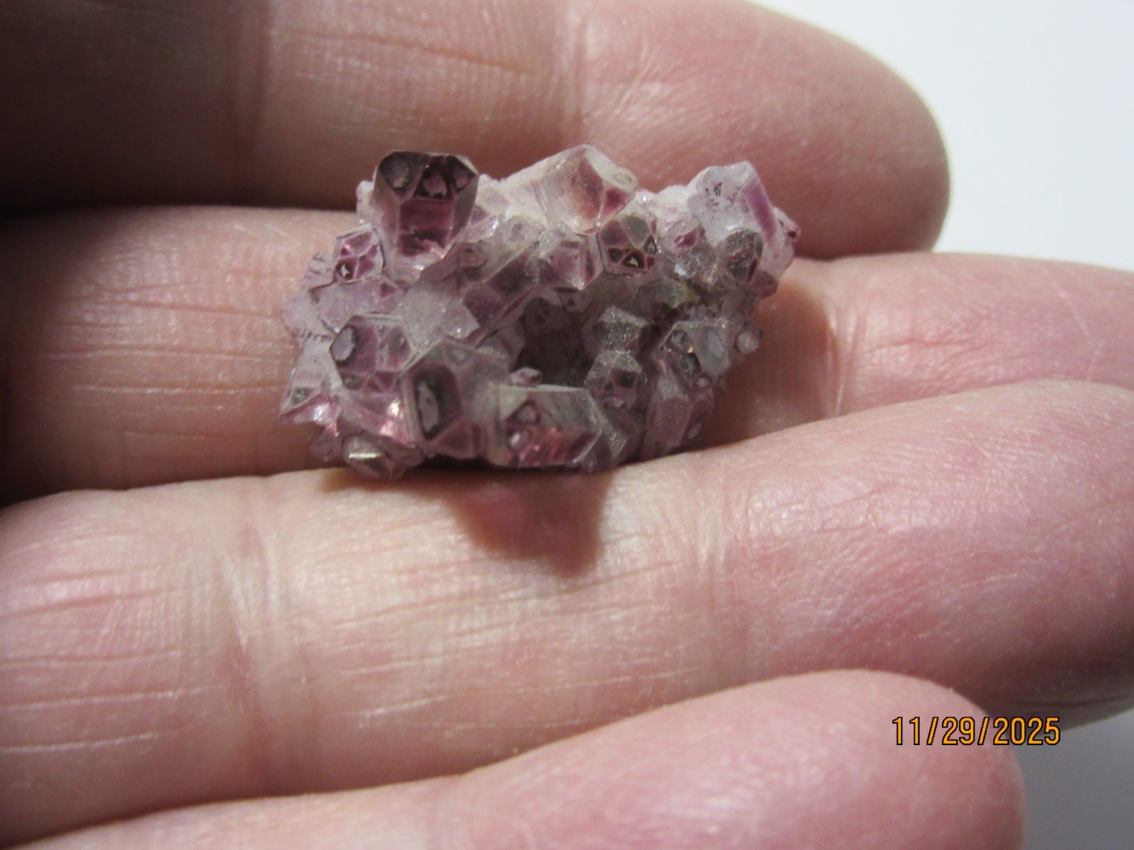Rare Raspberry Aura Quartz 1 1/8 Inch Cluster Collectible RAQCC-7