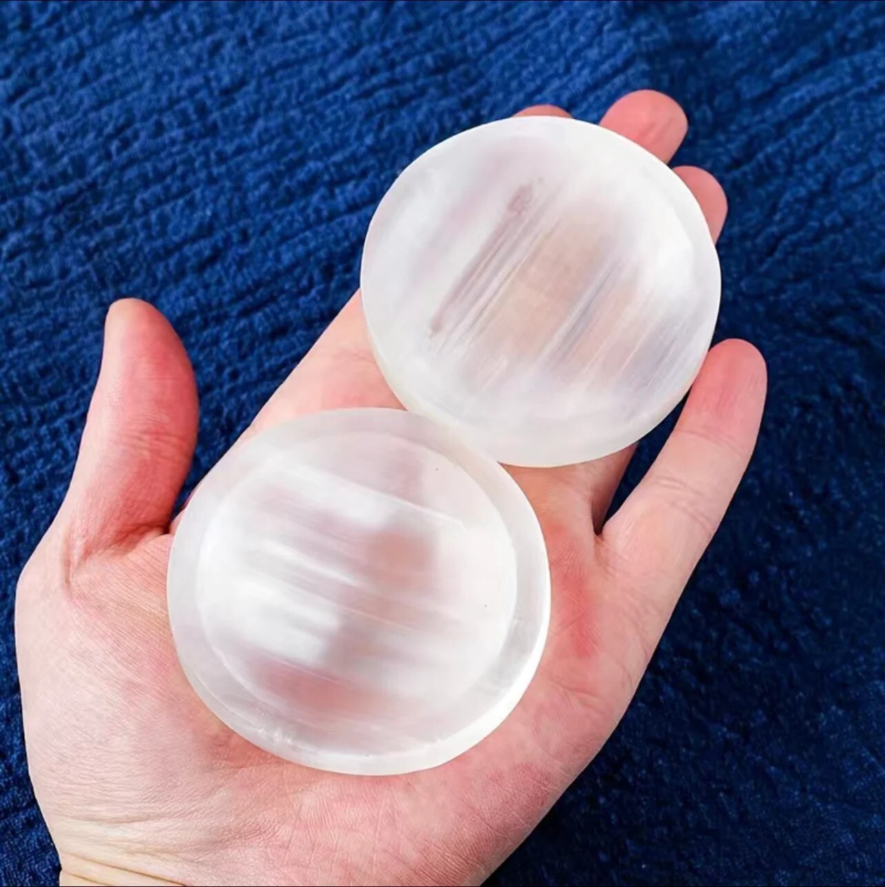 Natural Selenite Polished Charging Healing Cleansing Bowl Dish Offering Bowl 1pc
