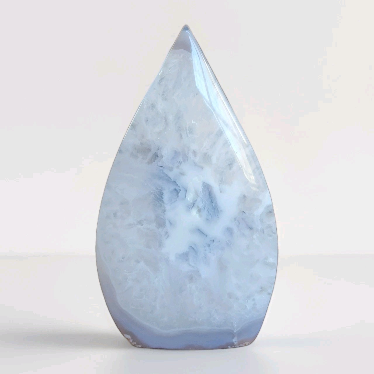 Natural Polished Druzy Gray Agate Freeform Ornament 188g – USA