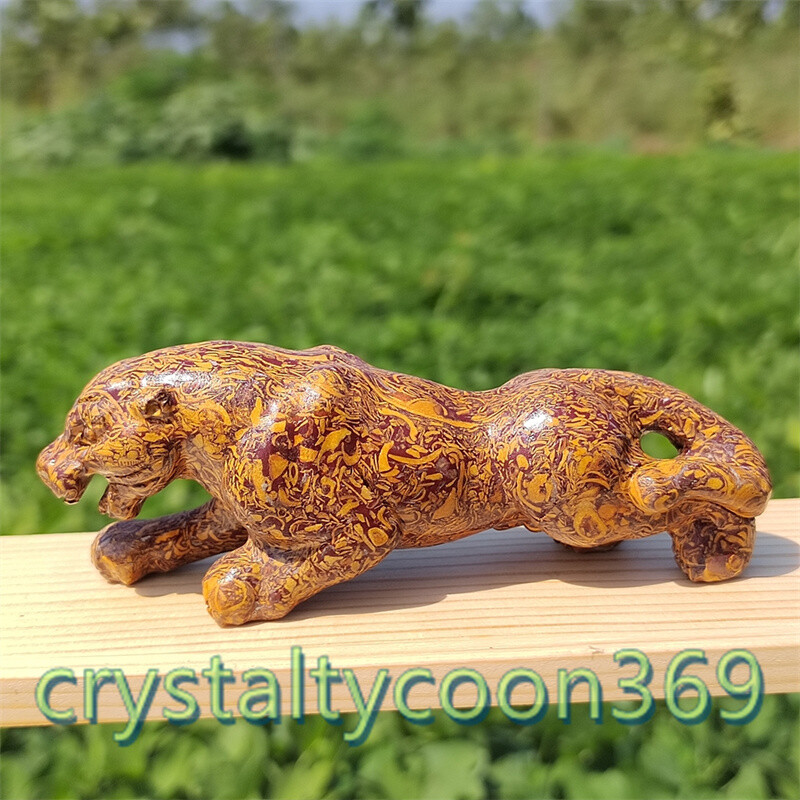 4.5″ Natural Mariam Jasper Quartz Leopard Skull Carved Crystal Skull Healing