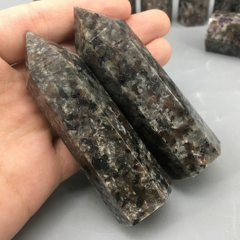 9-10CM Natural Yooperlite Quartz Obelisk Crystal Point Wand Reiki Healing Stone