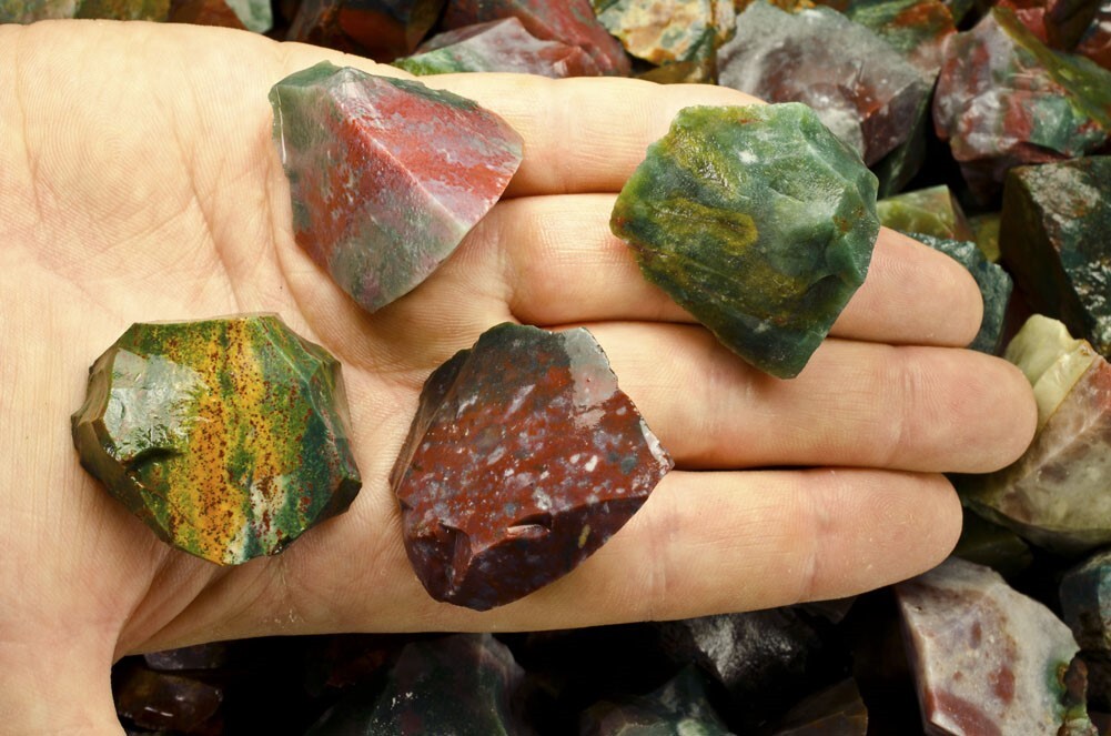 1/4 lb Fancy Jasper Rough Stones-Natural Crystal Mineral Rock Specimens Tumbling